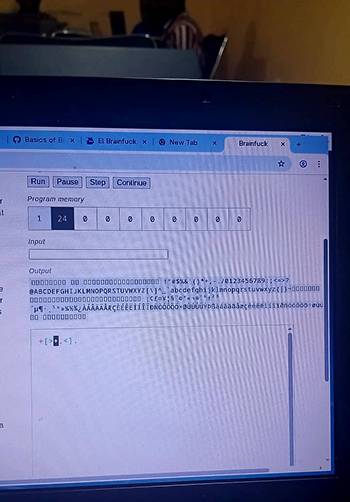Learning brain fuck in the library